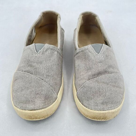 Toms Avalon Drizzle Grey Canvas Slip On Loafer Sneakers Women’s Size 7.5 - Picture 2 of 10